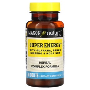 Mason Natural Super Energy with Guarana Panax Ginseng & Kola Nut 60 Tablets 311845119650