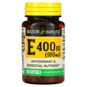 Mason Natural Vitamin E 180 mg (400 IU) 100 Softgels 311845050519