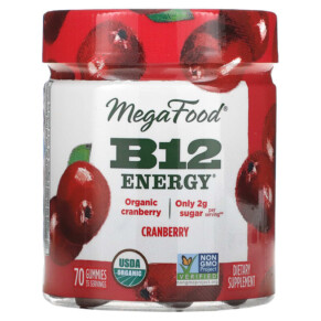 MegaFood B12 Energy Cranberry 70 Gummies 051494104095