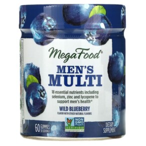 MegaFood Men's Multi Wild Blueberry 60 Gummies 051494104354
