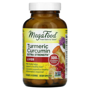 MegaFood Turmeric Curcumin Extra Strength Liver 150 mg 90 Tablets 051494103074