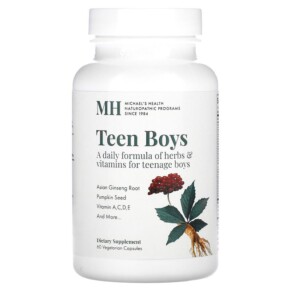 Michael's Naturopathic Teen Boys Herbs & Vitamins 60 Vegetarian Capsules 755929041107