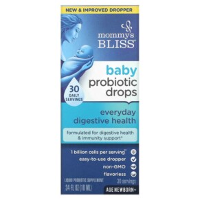 Mommy's Bliss Baby Probiotic Drops Everyday Digestive Health Newborn+ 0.34 fl oz (10 ml) 679234055515