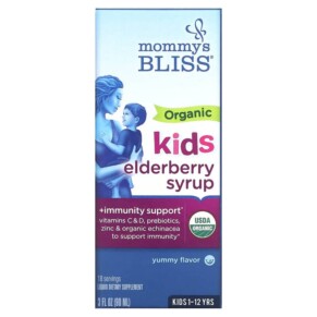 Mommy's Bliss Kids 1-12 Yrs Organic Elderberry Syrup + Immunity Boost 3 fl oz (90 ml) 679234071584