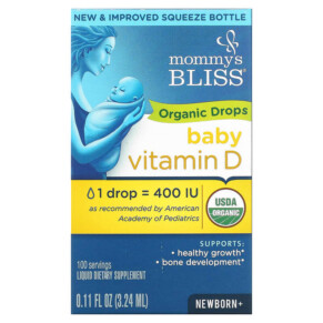 Mommy's Bliss Vitamin D Organic Drops Newborn + 0.11 fl oz (3.24 ml) 679234056024