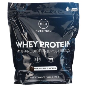 MRM Nutrition Whey Protein with Probiotics & Postbiotics Chocolate 5 lb (2.270 g) 609492720504