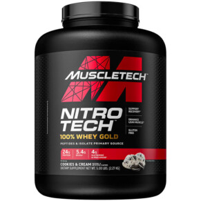 MuscleTech Nitro Tech 100% Whey Gold Cookies and Cream 5 lbs (2.27 kg) 631656710489