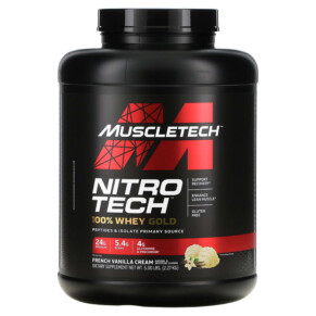MuscleTech Nitro Tech 100% Whey Gold French Vanilla Cream 5 lbs (2.27 kg) 631656710519