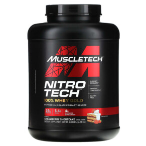 MuscleTech Nitro Tech 100% Whey Gold Strawberry Shortcake 5.03 lbs (2.28 kg) 631656710502