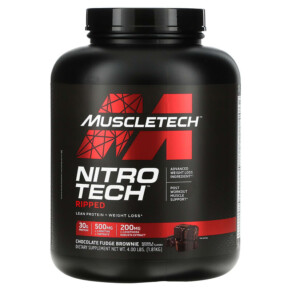 MuscleTech Nitro Tech Ripped Lean Protein + Weight Loss Chocolate Fudge Brownie 4 lbs (1.81 kg) 631656709568