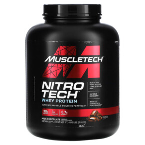 MuscleTech NitroTech Whey Peptides Milk Chocolate 4 lbs (1.81 kg) 631656703283