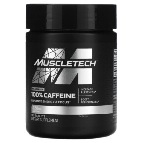 MuscleTech Platinum 100% Caffeine 220 mg 125 Tablets 631656609394