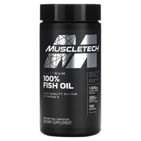 MuscleTech Platinum 100% Fish Oil 100 Soft Gel Capsules 631656604481