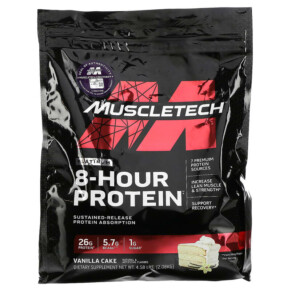 MuscleTech Platinum 8-Hour Protein Vanilla Cake 4.58 lbs (2.08 kg) 631656703535