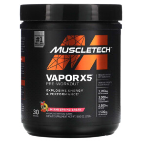 MuscleTech VaporX5 Next Gen Pre-Workout Miami Spring Break 9.60 oz (272 g) 631656712322
