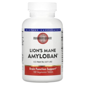 Mushroom Wisdom Lion's Mane Amyloban 180 Vegetarian Tablets 791014309004