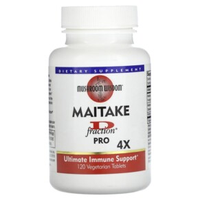 Mushroom Wisdom Maitake D-Fraction Pro 4X 120 Vegetarian Tablets 791014107228