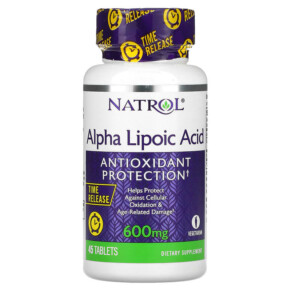Natrol Alpha Lipoic Acid Time Release 600 mg 45 Tablets 047469052294