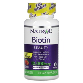 Natrol Biotin Fast Dissolve Maximum Strength Strawberry 10.000 mcg 60 Tablets 047469068851
