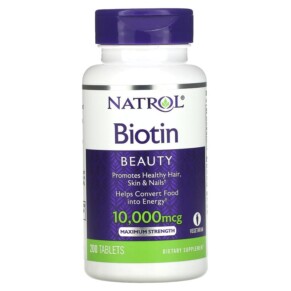 Natrol Biotin Maximum Strength 10.000 mcg 200 Tablets 047469076085