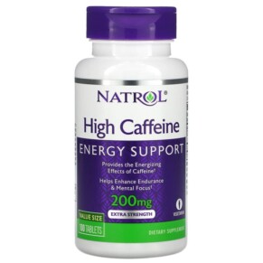 Natrol High Caffeine Extra Strength 200 mg 100 Tablets 047469047948