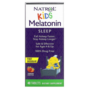 Natrol Kids Melatonin Ages 4 & Up Strawberry 40 Tablets 047469075293