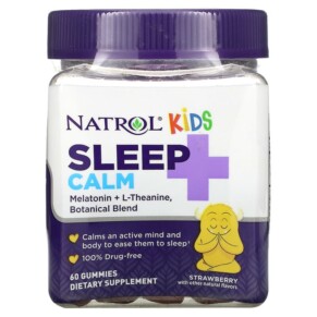 Natrol Kids Sleep + Calm Ages 4 + Up Strawberry 60 Gummies 047469077785