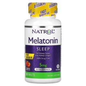 Natrol Melatonin Fast Dissolve Extra Strength Strawberry 5 mg 90 Tablets 047469058654