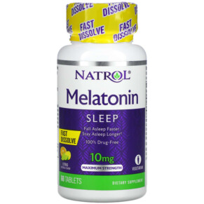 Natrol Melatonin Fast Dissolve Maximum Strength Citrus 10 mg 60 Tablets 047469076689