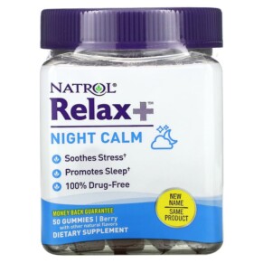 Natrol Relax + Night Calm Berry 50 Gummies 047469076849