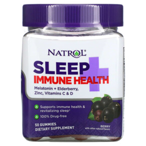 Natrol Sleep + Immune Health Berry 50 Gummies 047469077808