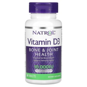 Natrol Vitamin D3 Bone & Joint Health Maximum Strength 10.000 IU 60 Tablets 047469060145