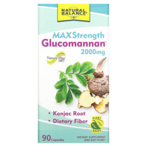 Natural Balance Glucomannan Maximum Strength 666 mg 90 Capsules 047868804449