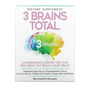 Natural Factors 3 Brains Total 30 Convenient Cello Packs 068958030593