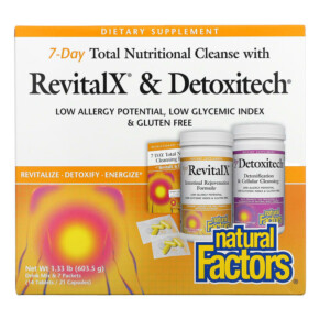 Natural Factors 7-Day Total Nutritional Cleansing with RevitalX & Detoxitech 1.33 lb (603.5 g) 068958071558