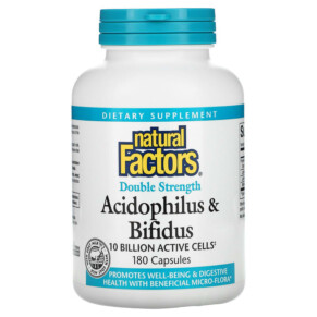 Natural Factors Acidophilus & Bifidus Double Strength 10 Billion 180 Capsules 068958018065