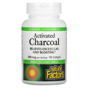 Natural Factors Activated Charcoal 250 mg 90 Softgels 068958017020