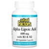 Natural Factors Alpha-Lipoic Acid with B1 & B2 600 mg 60 Vegetarian Capsules 068958021027