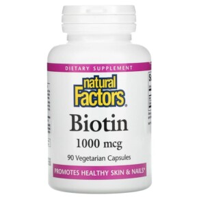 Natural Factors Biotin 1.000 mcg 90 Vegetarian Capsules 068958012612