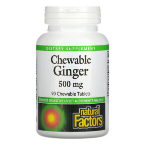 Natural Factors Chewable Ginger 500 mg 90 Chewable Tablets 068958045061