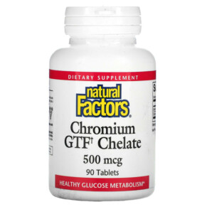 Natural Factors Chromium GTF Chelate 500 mcg 90 Tablets 068958016306