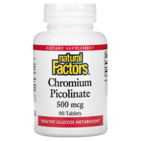 Natural Factors Chromium Picolinate 500 mcg 90 Tablets 068958016375