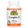 Natural Factors Complete B 100 mg 90 Tablets 068958011417