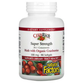 Natural Factors CranRich Super Strength Cranberry Concentrate 500 mg 90 Softgels 068958045146