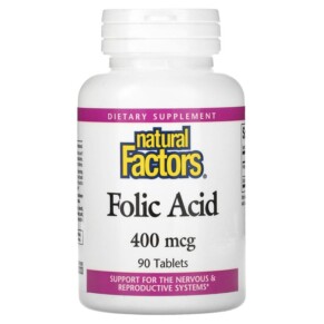 Natural Factors Folic Acid 400 mcg 90 Tablets 068958012728