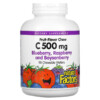 Natural Factors Fruit-Flavor Chew Vitamin C Blueberry Raspberry and Boysenberry 500 mg 90 Chewable Wafers 068958013268