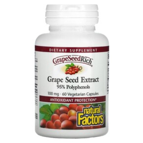 Natural Factors GrapeSeedRich Grape Seed Extract 100 mg 60 Vegetarian Capsules 068958045351