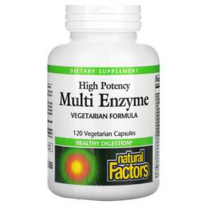 Natural Factors High Potency Multi Enzyme 120 Vegetarian Capsules 068958017464