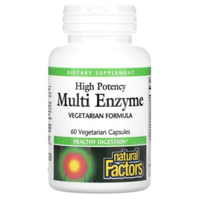 Natural Factors High Potency Multi Enzyme 60 Vegetarian Capsules 068958017457