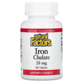 Natural Factors Iron Chelate 25 mg 90 Tablets 068958016405